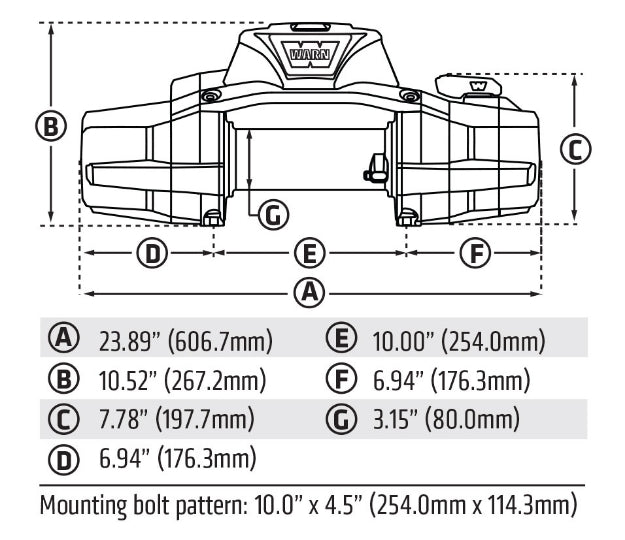 WARN ZEON XD 12-S Winch + Control Pack Relocation Kit (78") - Flarespace Adventure Van Conversion Parts
