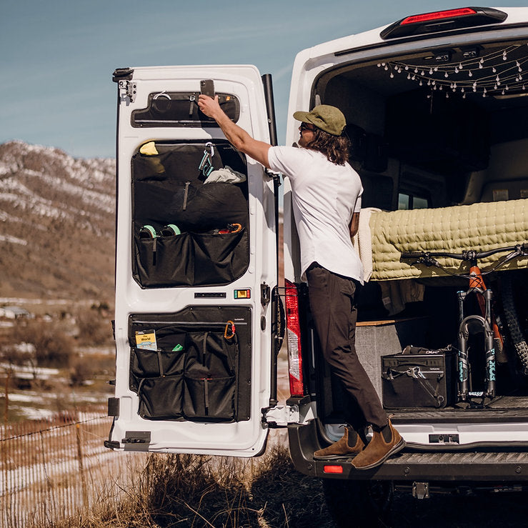 VanEssentials Rear Door Storage Bundle for Ford Transit - Flarespace Adventure Van Conversion Parts