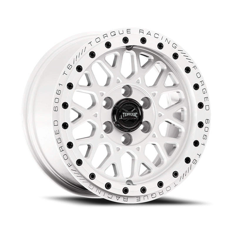 17” Torque Forged Enduro in Satin White - Flarespace Adventure Van Conversion Parts