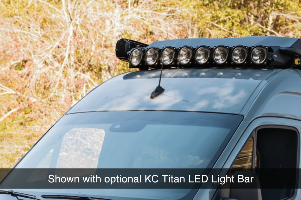nVader Roof Rack Light BAR with KC Titan LED Light Bar on Storyteller Beast MODE