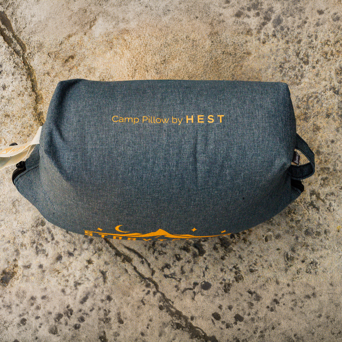 Camprest Pillow Storyteller Logo Hest x Flarespace - Bottom Branding