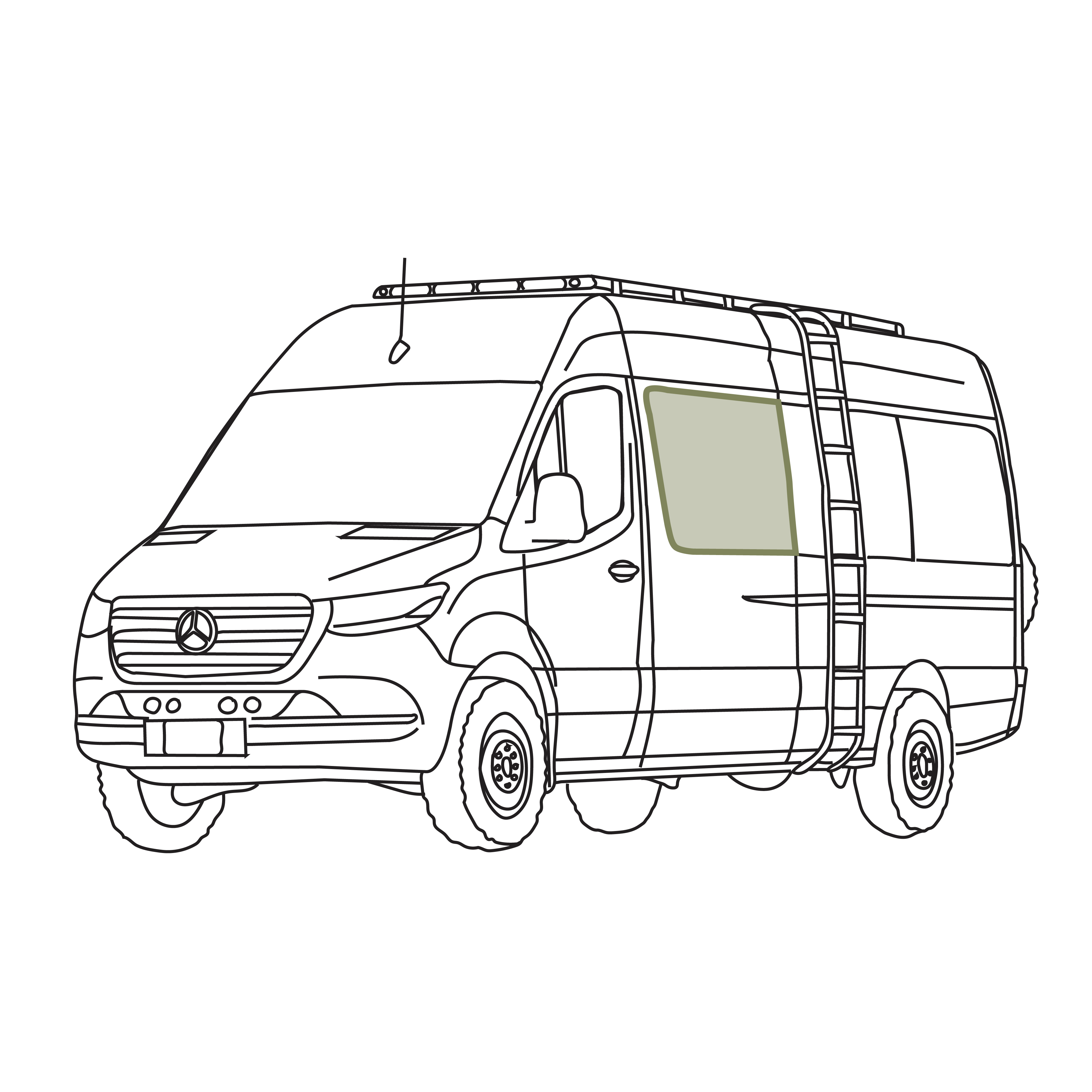 VanEssential Mercedes-Benz Crew Window Cover - Flarespace Adventure Van Conversion Parts